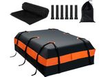 Box Da Tetto Impermeabile Con Capacità 600 L Per Tutti I Veicoli 132X100X43Cm Nero+Arancio