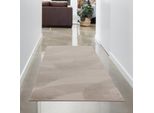 Tappeto In Pelliccia Di Coniglio Beige Dall'aspetto Elegantemente Morbido Con Una Sottile Lucentezza Dimensioni Moderne - 80 X 150 Cm