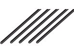 Alberts 5 X Tubo Tondo, Alluminio, Anodizzato Nero, Diametro 8 Mm