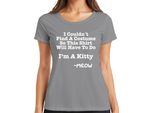 Non Sono Riuscito A Trovare Un Costume Sono Un Gattino Halloween Katze Lustig Damen Maglietta, Grau, 3XL