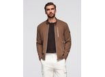 Giacca Biker Ombre Con Collo Alto Caffè S
