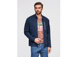 Giacca Biker Ombre Con Collo Alto Blu Scuro S