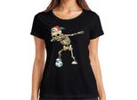 Dab Skeleton Football Cap Sneaker Streetwear Halloween Cool Sport Ladies T-Shirt, Nero, 3XL
