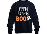 Mama Is My Boo Halloween Mama Geschenk Gespenst Lustig Familie Unisex Felpa Pullover, Navy, L