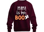 Mama Is My Boo Halloween Mama Geschenk Gespenst Lustig Familie Unisex Felpa Pullover, Borgogna, Xxl