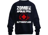 Zombie Apocalypse Rescue Team Paramedic Emergency First Aid Blood Unisex Felpa Pullover, Navy, L