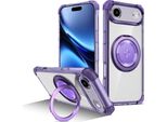 Custodia Per Iphone Air Supporto Ad Anello Magnetico, Supporto, Compatibile Con Magsafe, Protezione Militare, Custodia Trasparente Viola