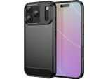 Custodia Per Iphone 17 Pro In Silicone Tpu Morbido, Fibra Di Carbonio, Custodia Protettiva Antiurto Nera