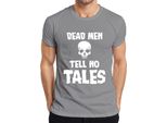 Maglietta Da Uomo "Dead Men Tell No Tales Pirate Skull Sailor Old"", Grigio, 3XL"