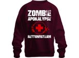 Zombie Apocalypse Rescue Team Paramedic Emergency First Aid Blood Unisex Felpa Pullover, Borgogna, M