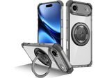 Custodia Per Iphone Air Supporto Ad Anello Magnetico, Supporto, Compatibile Con Magsafe, Protezione Militare, Custodia Trasparente Nera