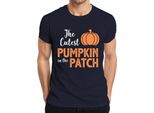 La Zucca Più Carina Del Giardino Di Halloween Maglietta KüRbis Baby Kinder Herren, Navy, Xl