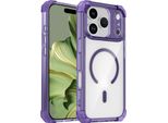 Custodia Magnetica Per Iphone 17 Pro Compatibile Con Magsafe, Antiurto, Protezione Militare Custodia Trasparente Viola
