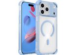 Custodia Magnetica Per Iphone 17 Pro Max Compatibile Con Magsafe, Antiurto, Protezione Militare Custodia Trasparente Blu