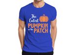 La Zucca Più Carina Del Giardino Di Halloween Maglietta KüRbis Baby Kinder Herren, Blau, Xl