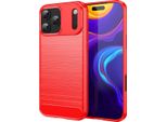 Custodia Per Iphone 17 Pro Max In Silicone Tpu Morbido, Fibra Di Carbonio, Custodia Protettiva Antiurto Rossa
