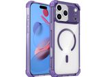Custodia Magnetica Per Iphone 17 Pro Max Compatibile Con Magsafe, Antiurto, Protezione Militare Custodia Trasparente Viola