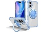 Custodia Per Iphone 17 Supporto Magnetico Ad Anello, Supporto, Compatibile Con Magsafe, Protezione Militare, Custodia Trasparente Blu