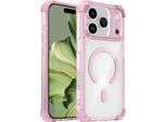 Custodia Magnetica Per Iphone 17 Pro Compatibile Con Magsafe, Antiurto, Protezione Militare Trasparente Rosa