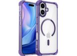 Custodia Magnetica Per Iphone 17 Compatibile Con Magsafe, Antiurto, Protezione Militare Trasparente Viola