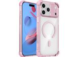 Custodia Magnetica Per Iphone 17 Pro Max Compatibile Con Magsafe, Antiurto, Protezione Militare Trasparente Rosa
