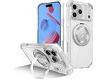 Custodia Per Iphone 17 Pro Max Supporto Ad Anello Magnetico, Supporto, Compatibile Con Magsafe, Protezione Militare, Custodia Trasparente Trasparente