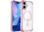 Custodia Magnetica Per Iphone 17 Compatibile Con Magsafe, Antiurto, Protezione Militare Trasparente Rosa