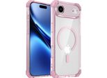 Custodia Magnetica Per Iphone 17 Air Compatibile Con Magsafe, Antiurto, Protezione Militare Trasparente Rosa