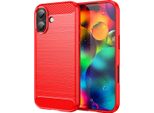 Custodia Per Iphone 17 In Silicone Tpu Morbido, Fibra Di Carbonio, Custodia Protettiva Antiurto Rossa