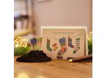 Calzini Per Biglietti Di Natale - Biglietto Di Auguri Piantabile Con Tappo Per Semi E Busta - Auguri Di Natale Sostenibili In Carta Kraft - Biglietto Con Semi Di Fiori Selvatici Da Piantare