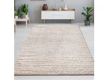 Tappeto Moderno Beige Motivo A Righe Morbido E Robusto Per Soggiorni Dimensioni - 200 X 290 Cm