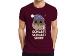 Schlafi Schlafi Criceto Nightcap Teddy Cute Sleepyhead Meme T-Shirt Da Uomo, Bordeaux, Xxl