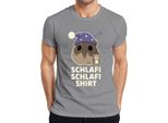 Schlafi Schlafi Criceto Nightcap Teddy Cute Sleepyhead Meme T-Shirt Da Uomo, Grigio, Xxl