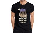 Schlafi Schlafi Criceto Nightcap Teddy Cute Sleepyhead Meme T-Shirt Da Uomo, Nero, Xl