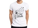 Maglietta Just Breathe Dandelion Butterfly Mindfulness Yoga Meditation Uomo, Bianco, M