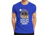 Schlafi Schlafi Criceto Nightcap Teddy Cute Sleepyhead Meme T-Shirt Da Uomo, Blu, M