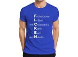 Colazione A Letto Con Croissant Al Caffè E Crema Di Cioccolato Maglietta Da Uomo Con Scritte Divertenti, Blu, 3XL