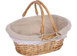 Cestino In Vimini Intrecciato, Piccolo E Naturale, Per Pic-Nic E Per Riporre Le Cose