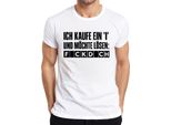 Compro Una I E Voglio Risolvere Il Problema F*Ckd*Ch T-Shirt Da Uomo, Bianca, 3XL