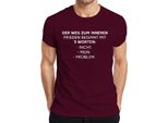 Maglietta Da Uomo "Inner Peace Not My Problem"" Sarcastic Funny Gift, Borgogna, L"