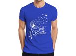 Maglietta Just Breathe Dandelion Butterfly Mindfulness Yoga Meditation Uomo, Blu, Xxl