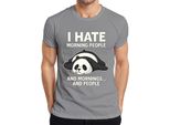 Odio Le Persone Mattutine E Il Panda Mattutino Stanco Regalo Caffè T-Shirt Da Uomo, Grigio, 3XL