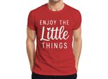 Godetevi Le Piccole Cose Di Ogni Giorno, Maglietta Da Uomo Con Frase Motivazionale, Rosso, 3XL