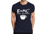 Teoria Della Relatività Formula Del Caffè Nerd Fisica Dire Mattina Caffè Albert Einstein Maglietta Da Uomo, Navy, M