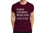 Parigi Londra Milano Villaggio Viaggio In Città Moda Umorismo Viaggio In Città Maglietta Da Uomo, Borgogna, Xxl