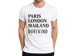 Parigi Londra Milano Villaggio Viaggio In Città Moda Umorismo Viaggio In Città Maglietta Da Uomo, Bianco, 3XL