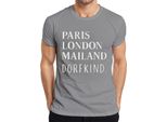 Parigi Londra Milano Villaggio Viaggio In Città Moda Umorismo Viaggio In Città Maglietta Da Uomo, Grigio, 3XL