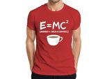 Teoria Della Relatività Formula Del Caffè Nerd Fisica Dire Mattina Caffè Albert Einstein Maglietta Da Uomo, Rosso, M