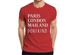 Parigi Londra Milano Villaggio Viaggio In Città Moda Umorismo Viaggio In Città Maglietta Da Uomo, Rosso, 3XL