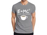 Teoria Della Relatività Formula Del Caffè Nerd Fisica Dire Mattina Caffè Albert Einstein Maglietta Da Uomo, Grigio, L